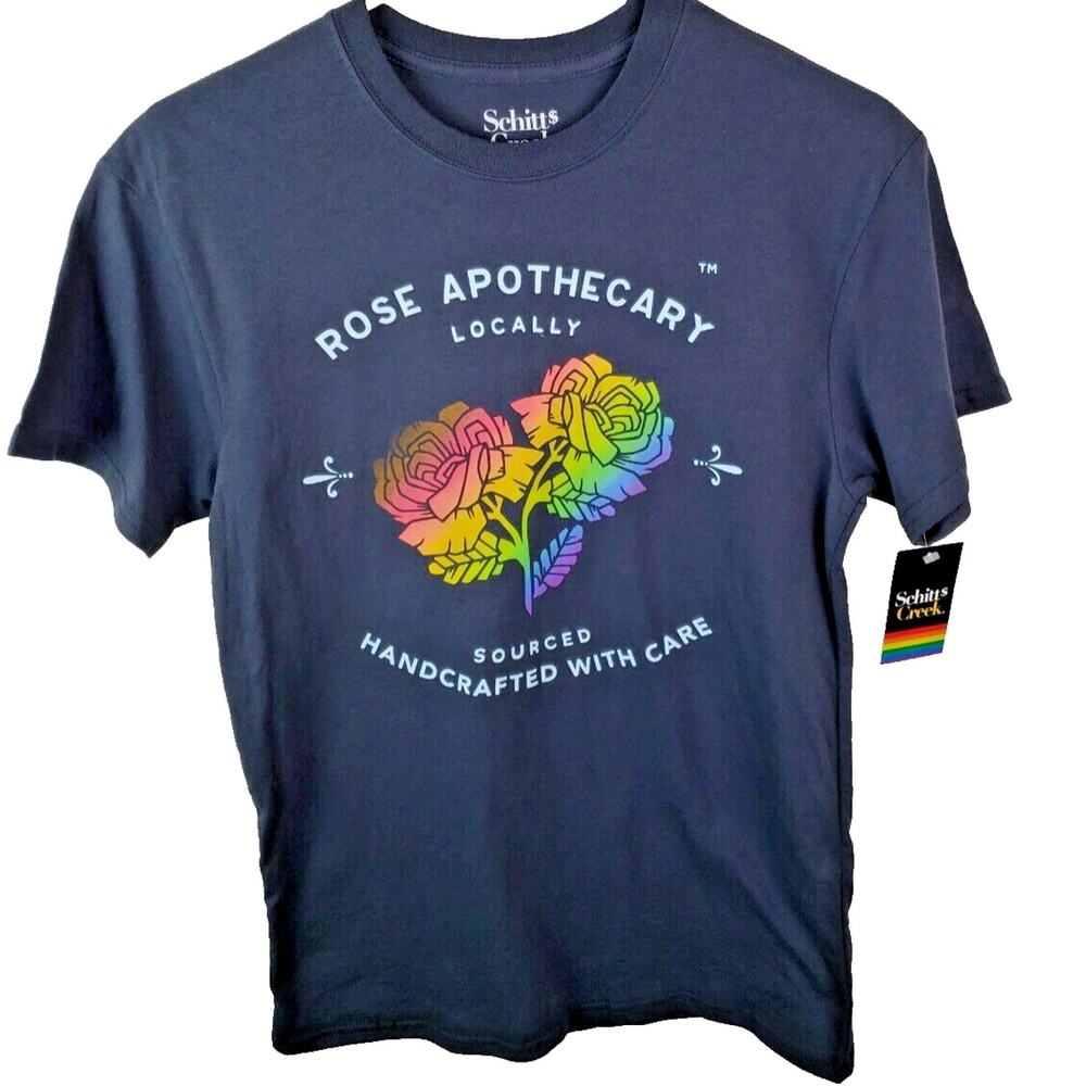 Official Schitt$ Creek TV Show NWT Rose Apothecary Gray Tshirt Size XS